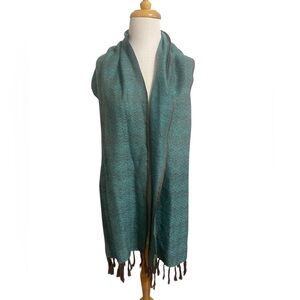 Huallpatex Baby Alpaca Turquoise Boho Scarf